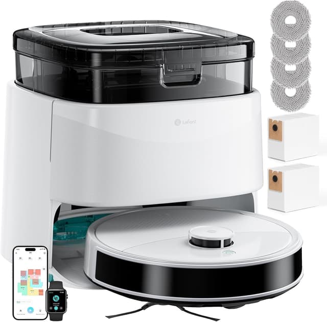 Detalle de Lefant M3 Max Robot Aspirateur Laveur avec station multifonctionnelle, navigation LiDAR et levage de serpillière 9 mm