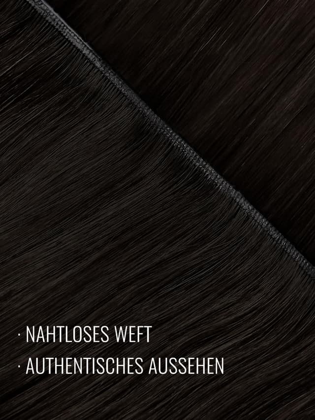 Detalle de Fshine Echthaar Tressen Extensions Dunkelbraun (Butterfly Weft) – 40 cm, 80 g