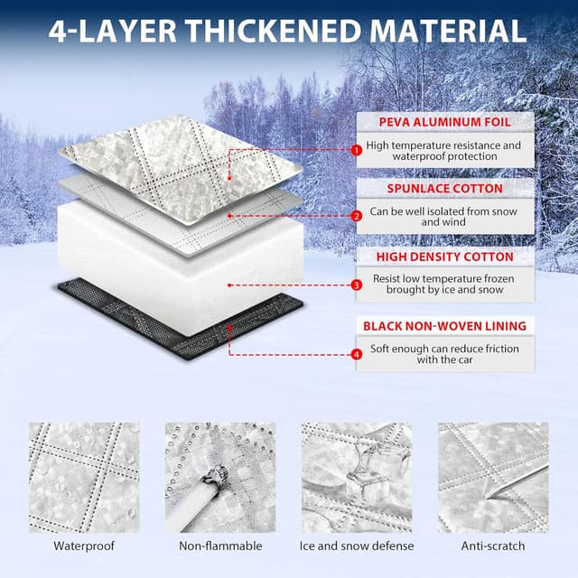 Thumbnail 2 de Copri parabrezza magnetico 180×145×110 cm per auto