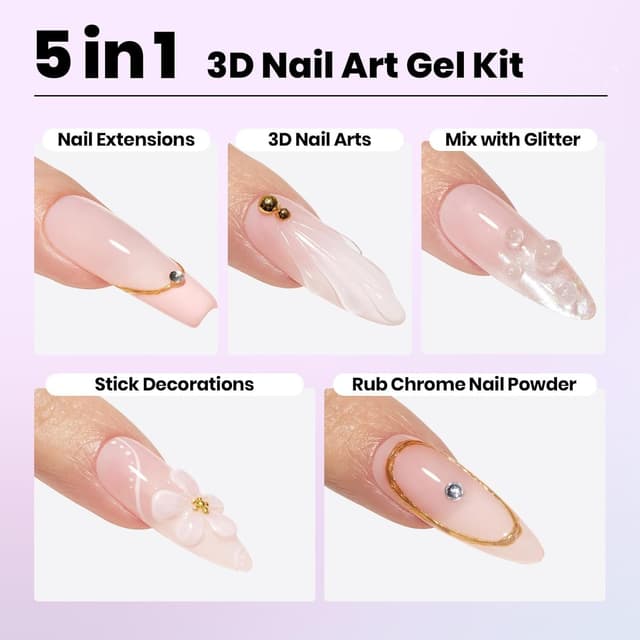 Detalle 2 de Beetles Crystal Orb 3D Gel Nail Art Kit 1 oz ๐