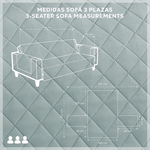 Detalle de Textilhome Malu Copridivano 3 Posti 160cm