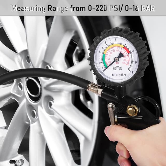 Detalle 2 de GLOSKIN Manometro pressione pneumatici 220 PSI ⛽