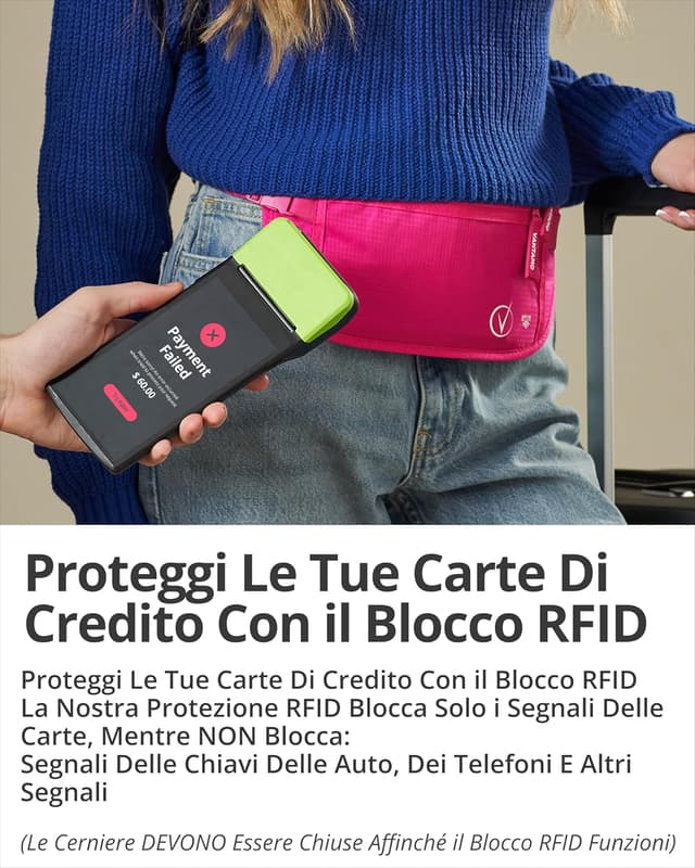 Detalle 1 de Cintura viaggi nascosta RFID portafoglio