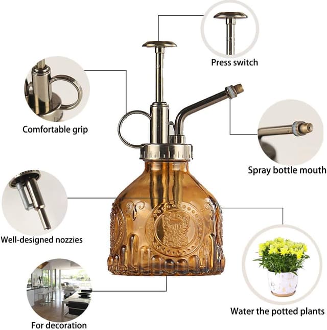 Detalle 2 de Plant Mister Glass Watering Spray Bottle 6.4in