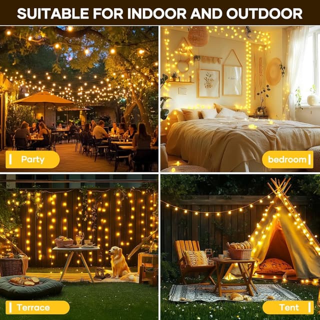 Thumbnail 6 de LED Lichterkette mit Stecker, 27 m Kugel warmweiß inkl. Fernbedienung & Timer (IP44)