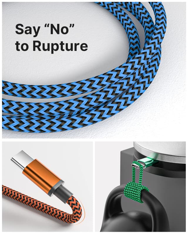 Thumbnail 4 de Aioneus USB C Cable 2M 3Pack fast charging