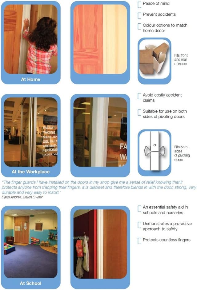 Thumbnail 6 de Finger Clear 10x Door Finger Guards — hinge safety shield 🏠