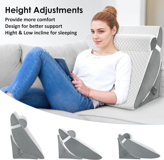 Detalle de WENRENER wedge pillow for sleeping 7 & 12 inch