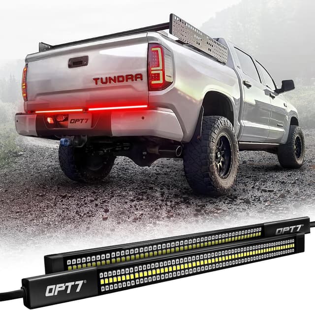 Thumbnail 6 de OPT7 Redline Parlux Tailgate Light Bar for 2007-2021 Tundra (Sequential Amber Turn) — Rigid 2-Piece Aluminum Triple Row LED Strip