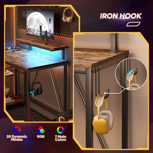 Thumbnail 6 de Bestier L-shaped desk 106.5cm with USB