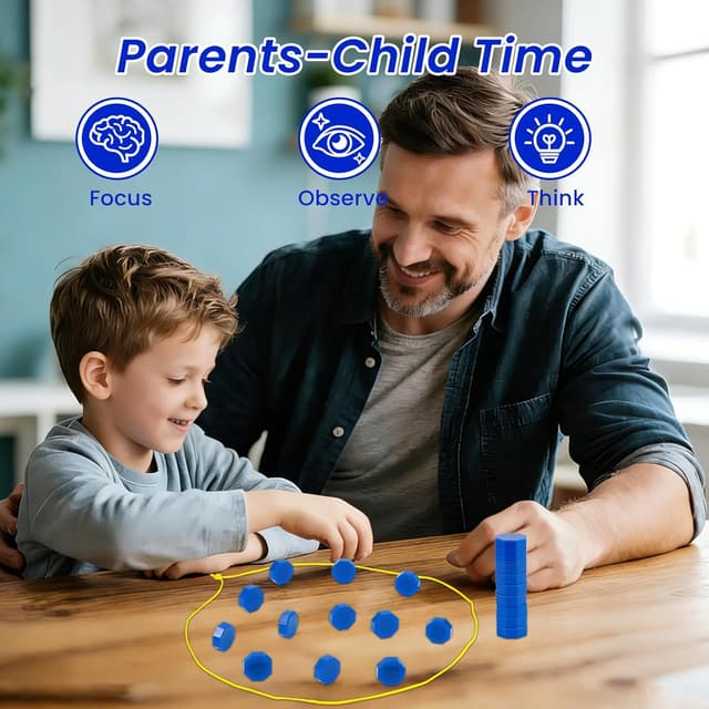 Detalle de Magnetic Chess Game with String Stones (Blue) – Portable magnet board game for kids and adults