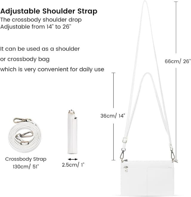 Detalle de SENDEFN women’s small vegan leather crossbody bag with RFID card slots