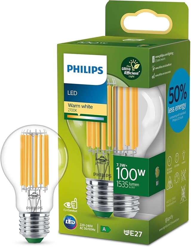 Detalle de Philips Bombilla LED Clásica E27 7,3W 1535 lm