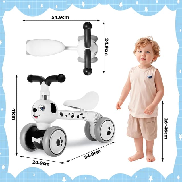 Detalle de XIAPIA Baby Balance Bike (No Pedals) – Spot Dog toddler trike for 10–36 months