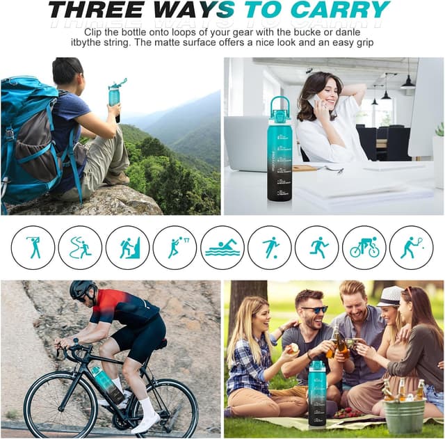 Thumbnail 6 de SEASEVEN Sports 1L water bottle with straw