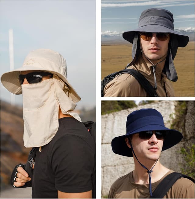 Thumbnail 5 de ehsbuy Chapeau Pêche large bord avec couvre-visage