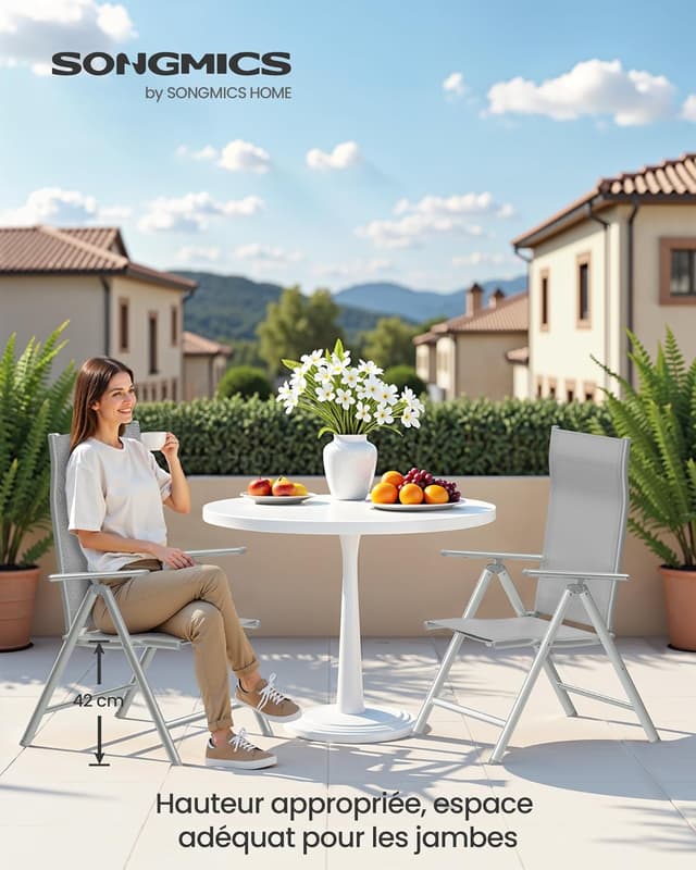Detalle de SONGMICS chaise de jardin pliable 150 kg