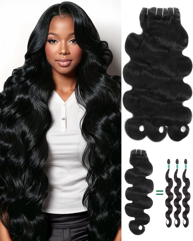 Detalle de 17A Premium Body Wave Human Hair Bundles (Cuticle Aligned, Reinforced Ultra Thin Weft)