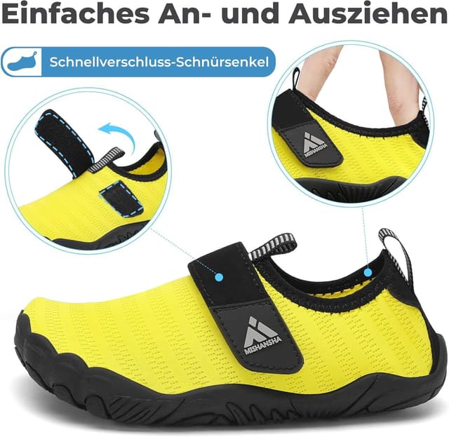 Detalle de Mishansha Kinder Badeschuhe mit Schnell-Trocknung, rutschfester Sohle (Gr. 24–35)