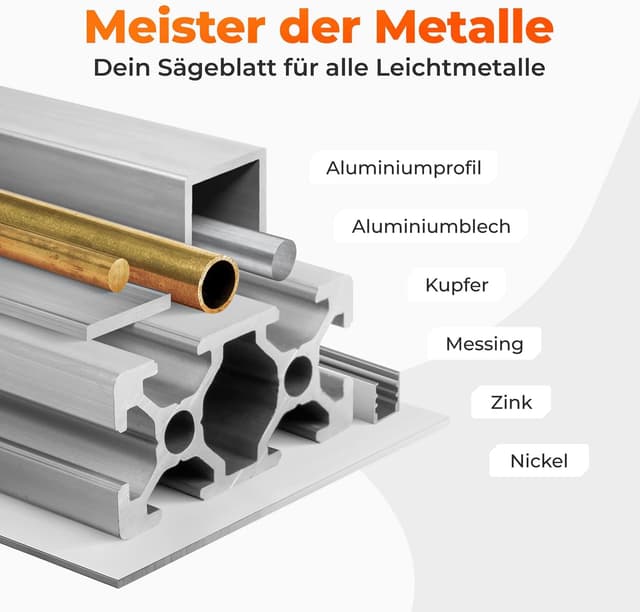 Detalle 1 de BAUBECK Sägeblatt 216 x 30 für Aluminium-Feinschnitt (216 mm, 60 Zähne) – kompatibel mit 216er Kappsägen