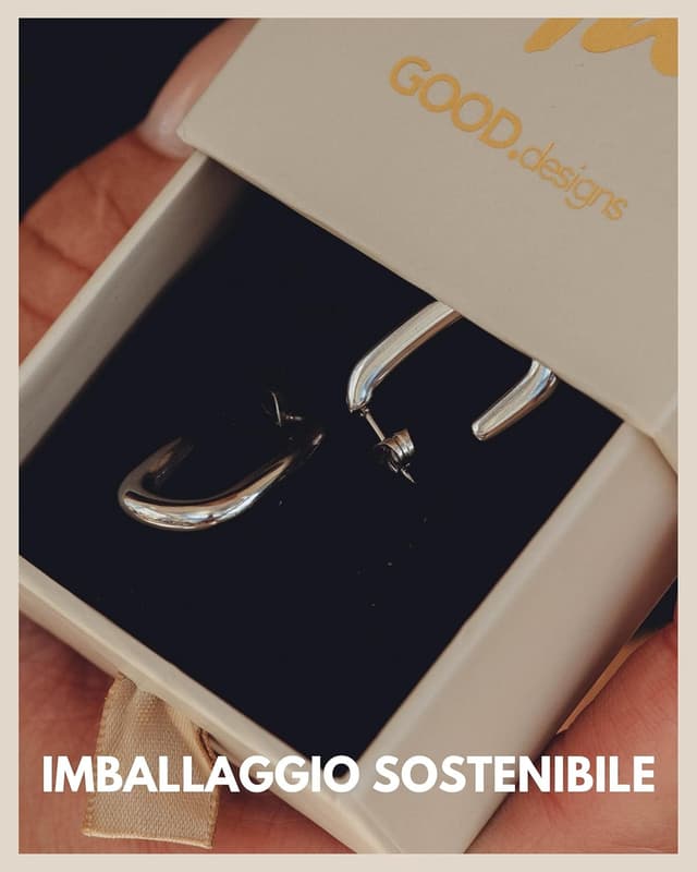 Thumbnail 5 de Cerchi quadrati in acciaio placcati 18K 2 cm