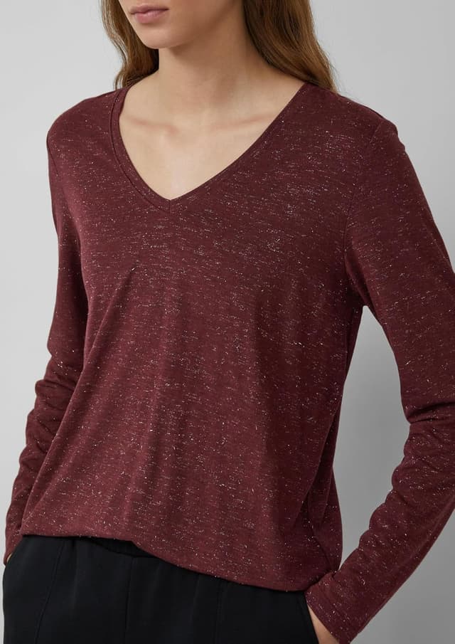 Thumbnail 4 de s.Oliver Damen T-Shirt Langarm V-Neck