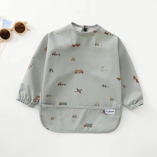 Detalle de Cubble Waterproof Coverall Baby Feeding Bibs – Adjustable Long-Sleeve Coverall for Weaning & Messy Play