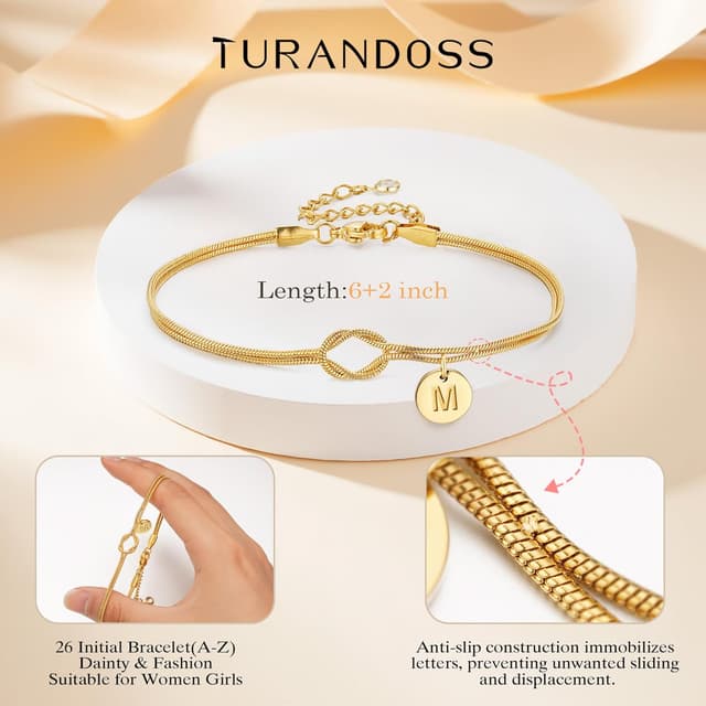 Detalle 2 de Turandoss Love Knot Armband 15 cm A-Z