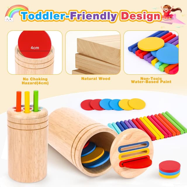 Thumbnail 3 de Montessori Holzspielzeug Sortierspiel für 1–2 Jahre