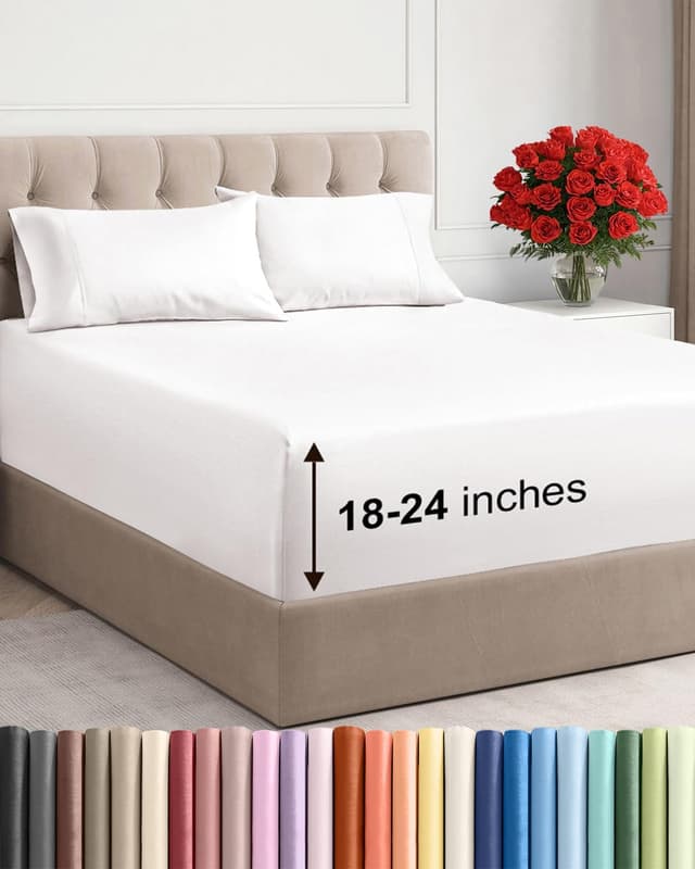 Imagen de Extra Deep Pocket Queen Sheet Set 21in en OfertitasTOP
