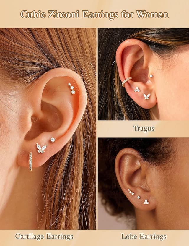 Detalle 2 de TINGN Ohrstecker-Set 7 Paar für Damen