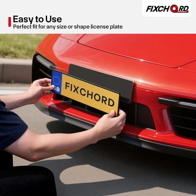 Detalle de FIXCHORD Number Plate Sticky Pads (10 pack) – extra strong double-sided foam adhesive for vehicle number plates