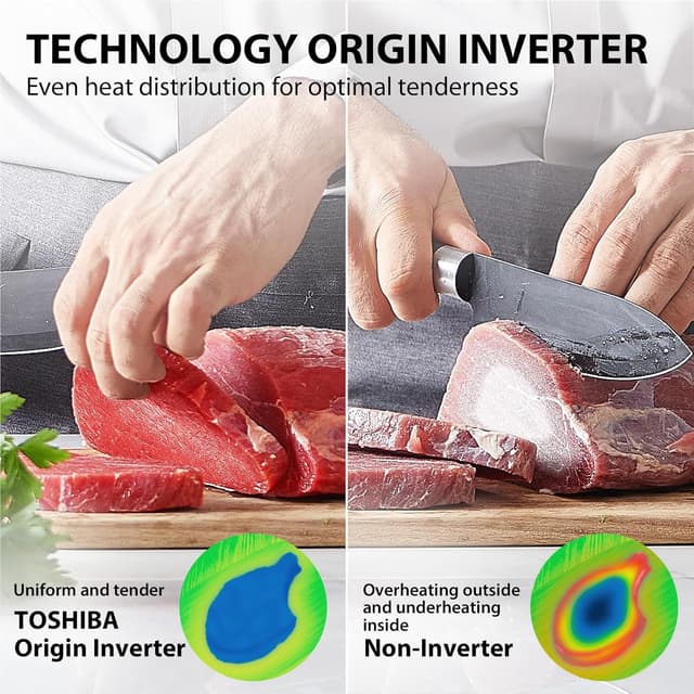 Detalle de Toshiba MW3-AG25PFI(BK) 25L 3-in-1 900W Digital Microwave Oven with Grill & Origin Inverter