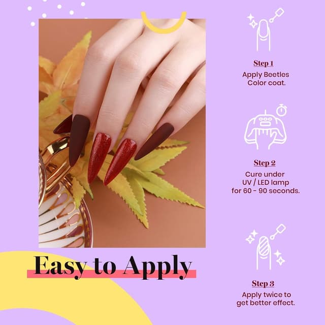 Detalle de Beetles UV-Gel Nagellack 15 ml Dunkelbraun (Blanchett, Farbnr. a228) für LED-Maniküre