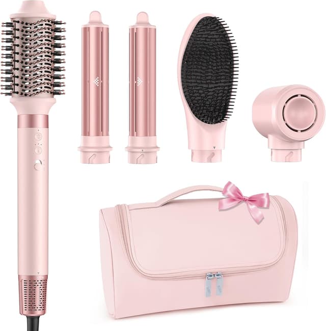 Detalle de MESCOMB Cepillo de Aire Caliente 5 en 1 💨 Para Rizar, Alisar y Secar