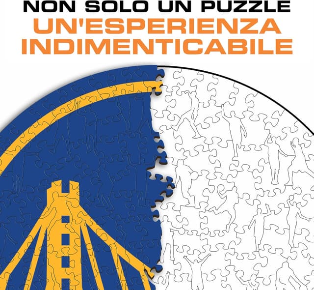 Detalle de Puzzle di legno Iconic Puzzles Golden State Warriors (Logo) – taglia S, 150 pezzi, 100% sostenibile