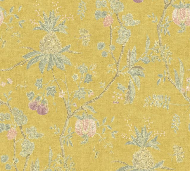 Detalle 2 de Livingwalls Papel Pintado Floral Amarillo y Verde