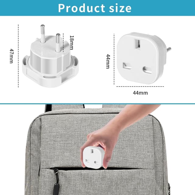 Thumbnail 6 de UK to Europe Plug Adapter 4 pack