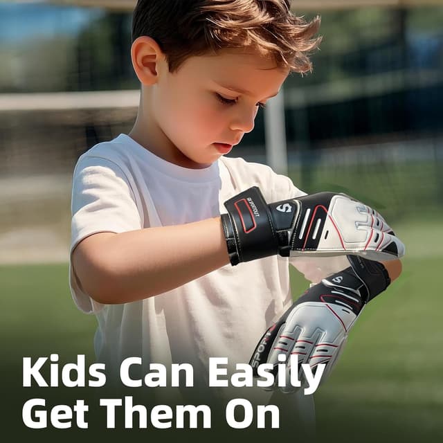 Detalle 2 de Sportout Youth & Adult Goalie Goalkeeper Gloves with Strong Grip, Finger Protection & Double Wrist Support