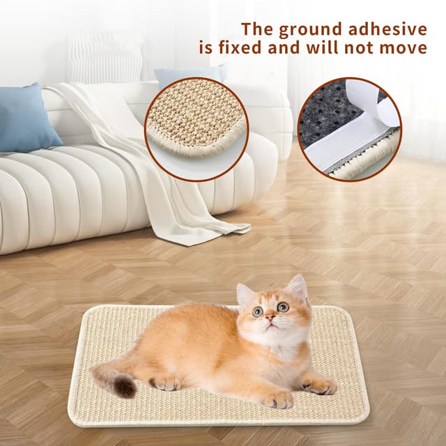 Detalle 1 de Kratzmatte Katze 50×25 cm Sisal – 2 Stück