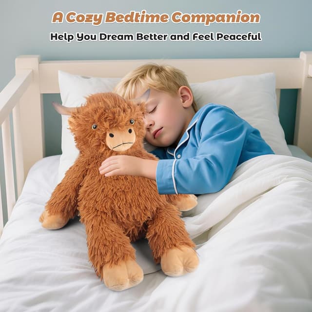 Thumbnail 3 de Highland Cow 22" Weighted Stuffed Animal 4.5 lb 🐻