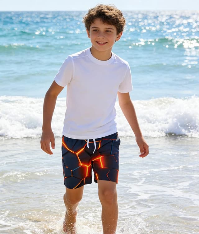 Detalle de Kids4ever Boys Swimming Shorts Funny Printed Quick Dry Beach Board Trunks (6–14 Years)