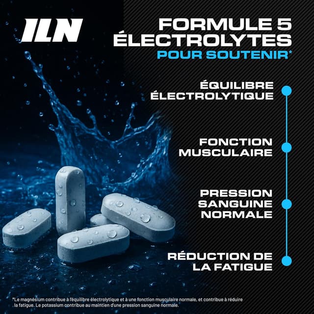 Detalle 2 de Comprimés d’électrolytes Performance Hydratation – 360 comprimés végan, complexe 1500 mg, sans sucre (keto compatible)