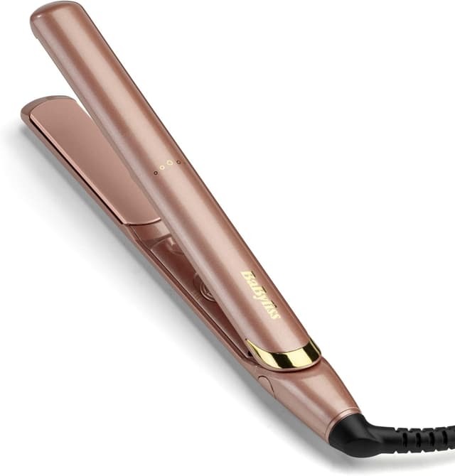 Detalle de BaByliss Rose Gold Glätteisen mit Keramikplatten – bis 235°C, Aufheizen in 15 Sekunden, Universalspannung