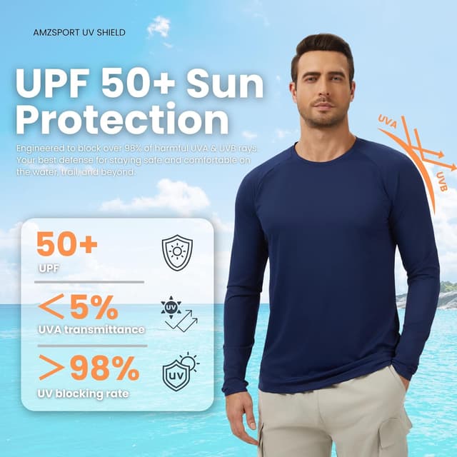 Thumbnail 2 de AMZSPORT Paquete 3 Camisetas Manga Larga UPF 50+