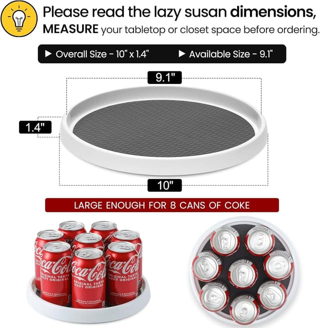 Detalle 2 de Set of 4 10-inch Lazy Susan turntables for pantry ๐ฝ