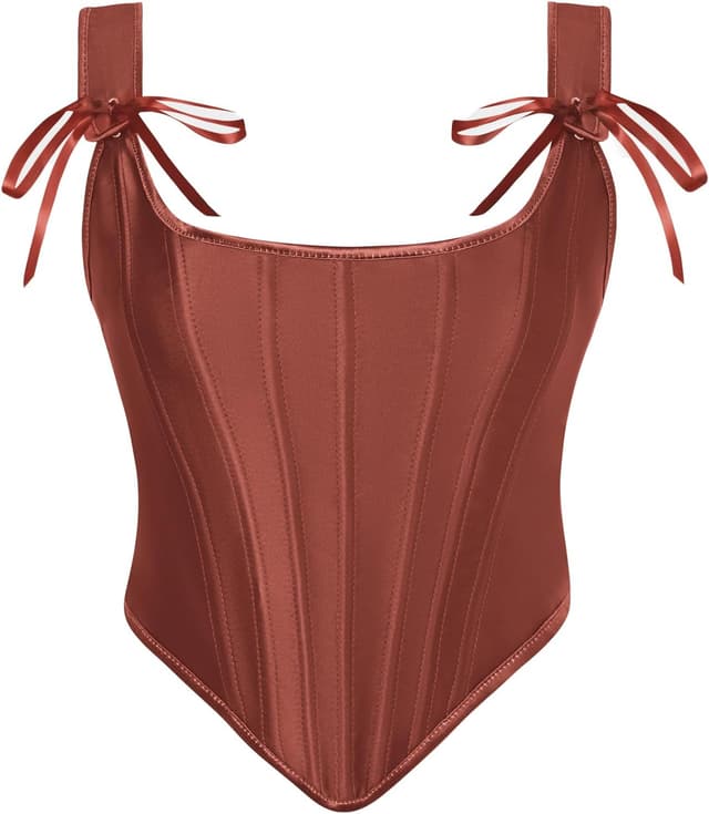 Thumbnail 6 de Scarlet Darkness corset Renaissance pour femme en satin, à lacets style vintage