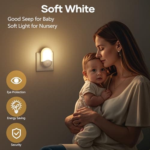 Detalle 2 de Detake luz nocturna infantil con sensor crepuscular AUTO ON/OFF, 0.5W y blanco cálido (pack de 2)