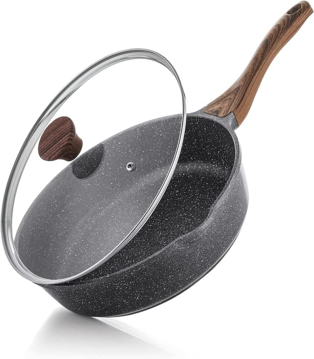 Detalle de SENSARTE Nonstick Skillet 26 cm Deep Frying Pan (4 L) with Lid – Induction Compatible