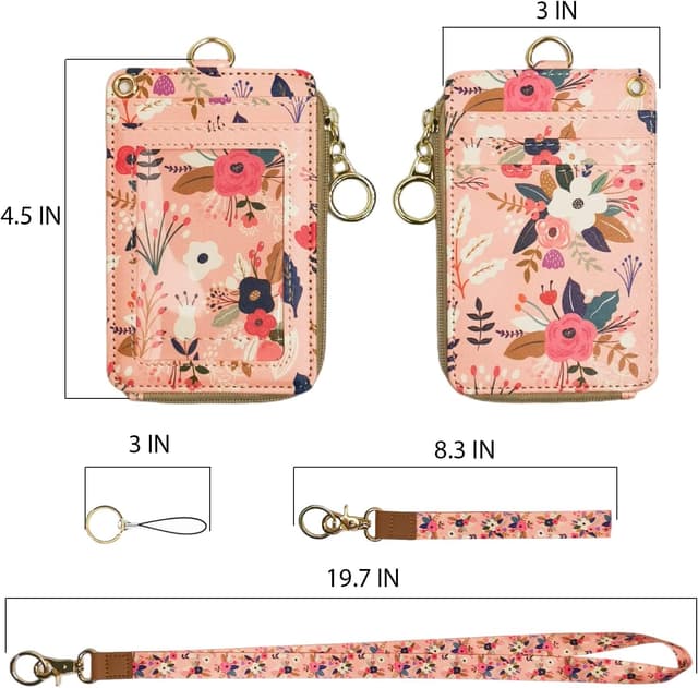 Thumbnail 1 de Portefeuille à lanière tendance Motif floral rose pour femme